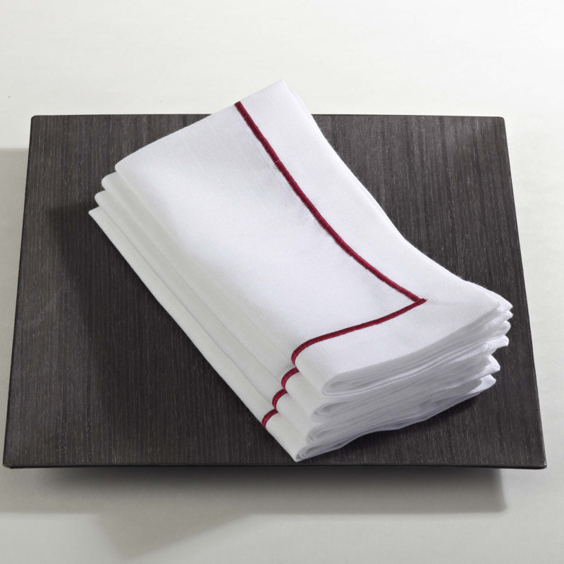 Odelle Polyester No Pattern Napkin, Red