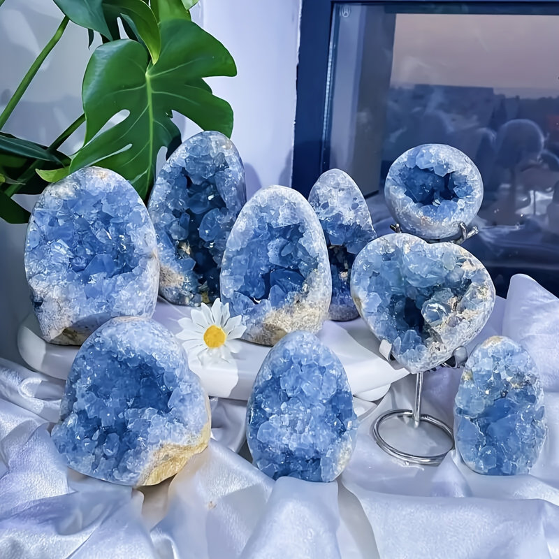 Celestine Druse, 600-800G ， Décoration, Ornements, Cadeaux des Fêtes, Cadeaux de la Saint-Valentin