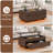 Aviad Lift Top Coffee Table with Multifunctional RGB LED Lights, Hidden Compartment and Drawers-227651394