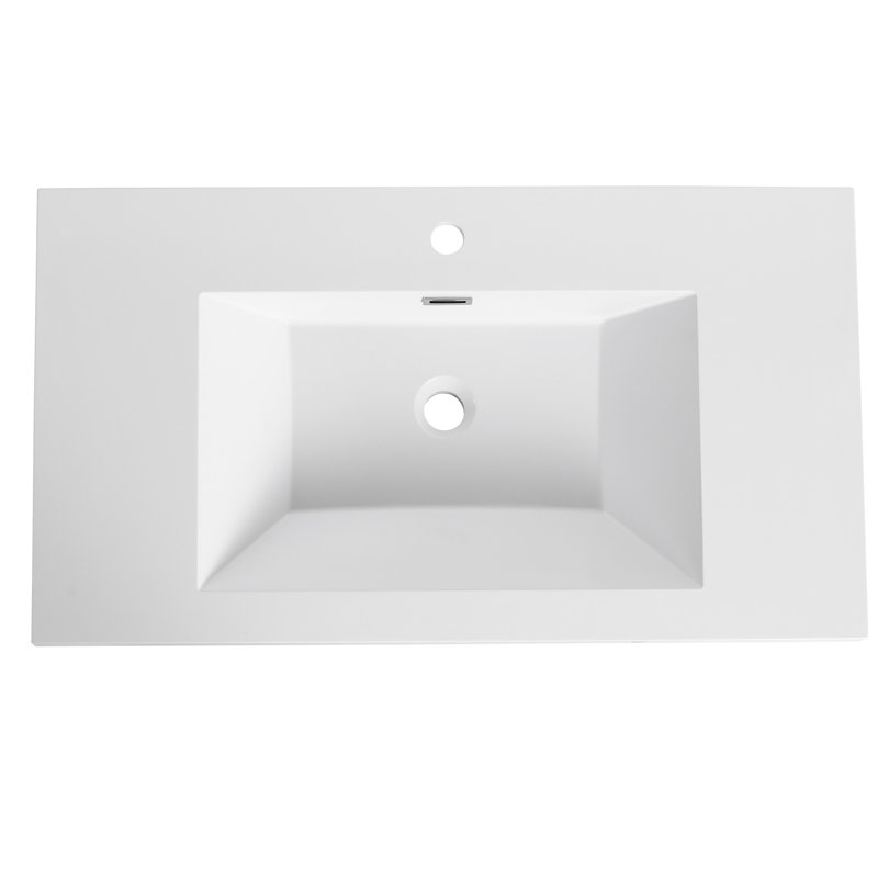 36" Resin Bathroom Sink In Gloss White, 35.98In D X 19.72In W 7.47In H, 30.83Lb, & Classy Selection White Gloss, Deep, Wide, High, Attractive Choice