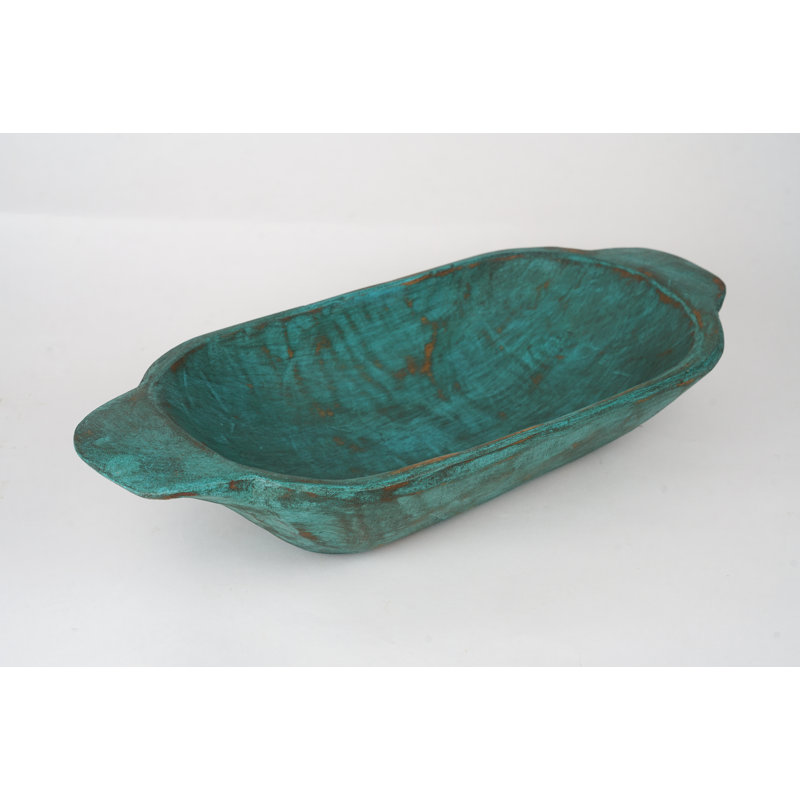 Bol décoratif en bois Shevchenko, Turquoise