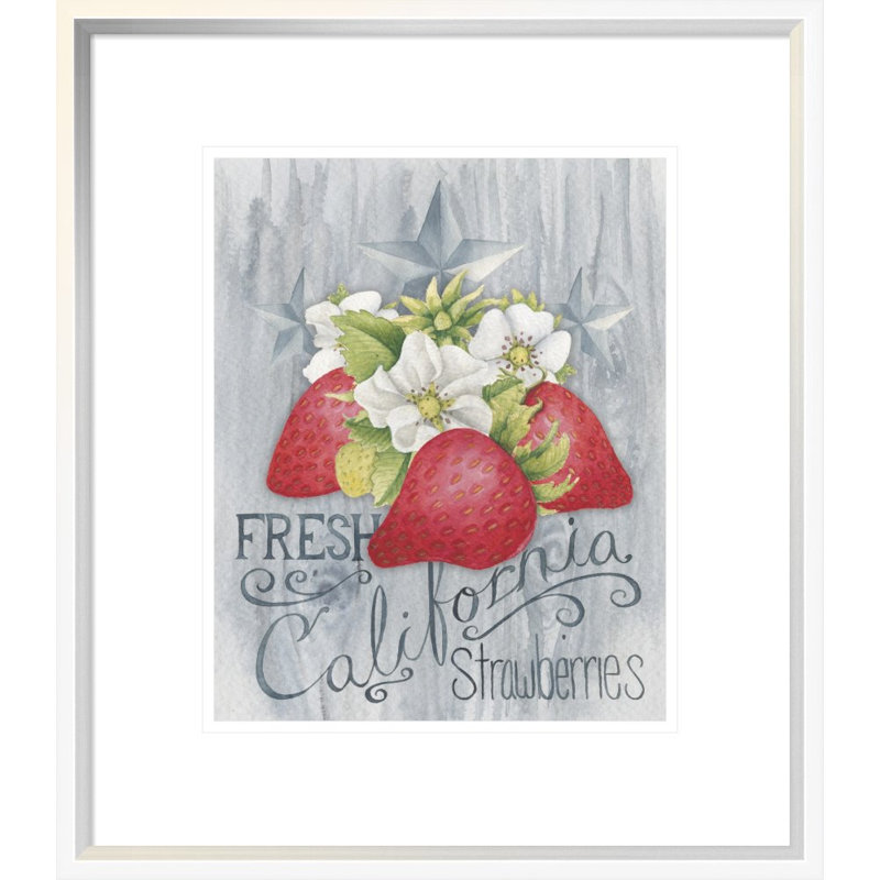 «American Berries I» par Elyse Deneige, art mural sur toile, H 20 po x l 16 po, Blanc, Toile tendue
