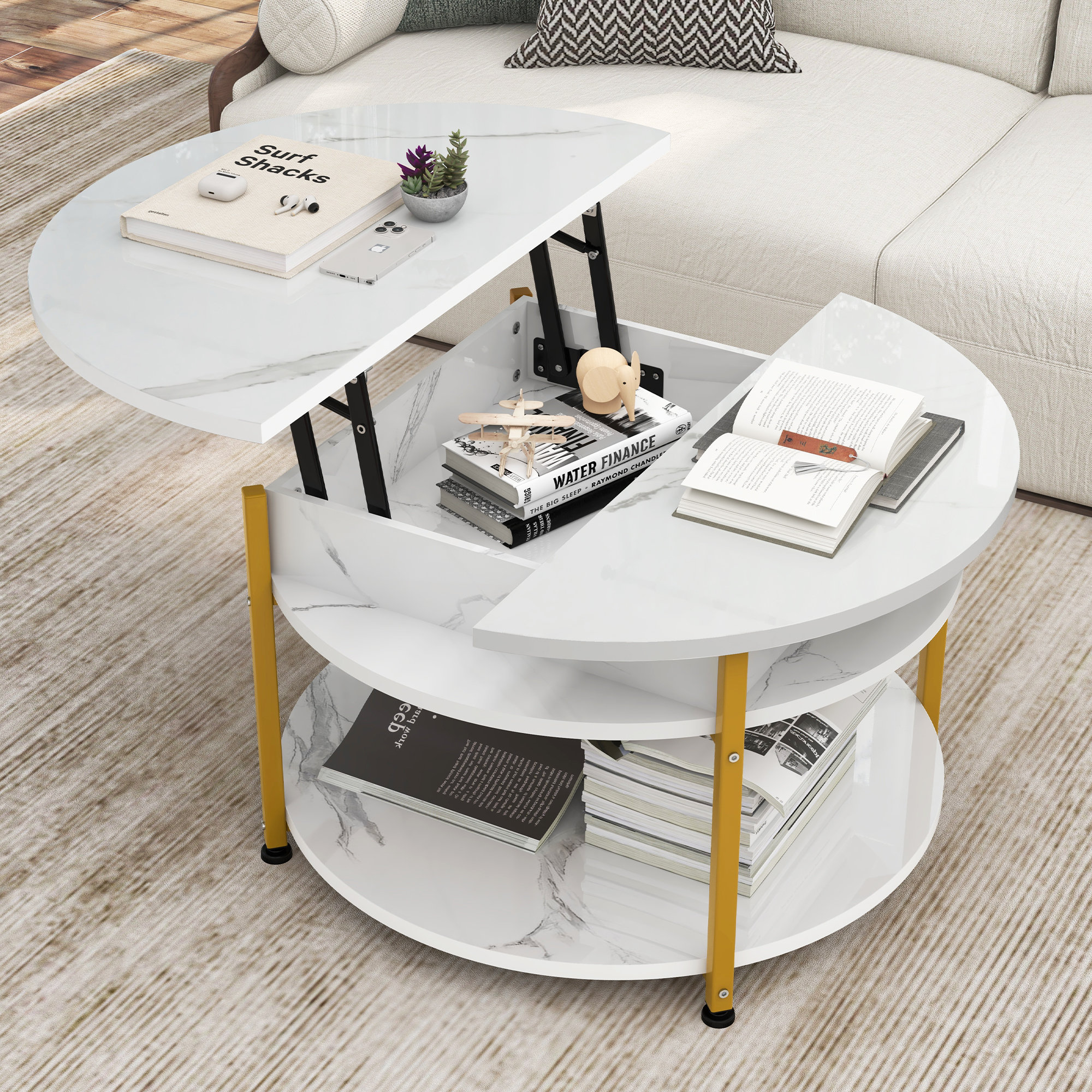 Mercer41 Round Lift Top Coffee Table With Storage - Wayfair Canada