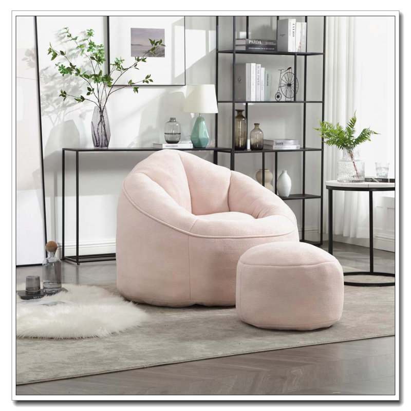 Fauteuil à billes rembourré, Rose