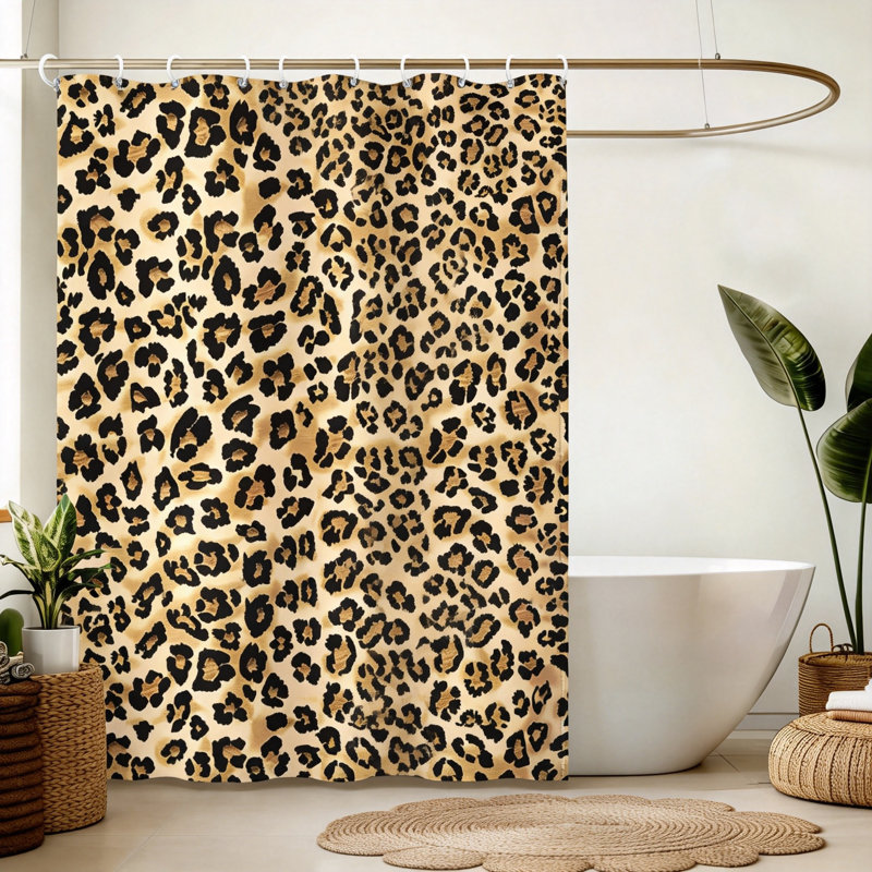 Leopard Print Shower Curtain (Brown)