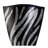 Tall Polyresin Decorative Vase, Black finish with Silver Zebra Pattern