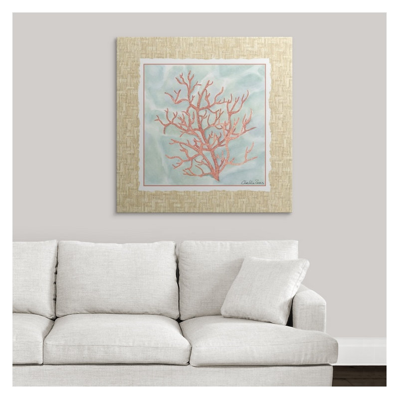 «Ocean Coral» par Mcclean, impression, H 35 po x l 35 po x 1,5 po, Toile