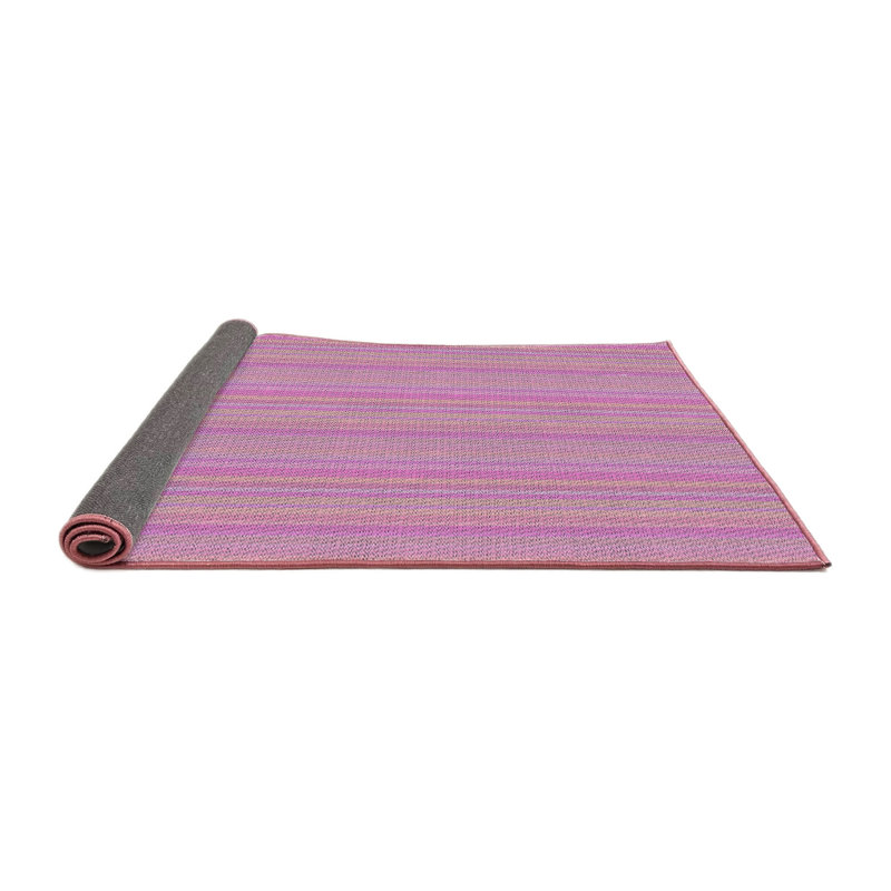 Tapis décoratif rose rayé pohlman, Rond 6 pi