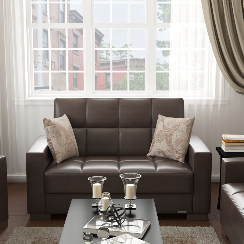 Causeuse convertible avec rangement Primenest Zenaero Collection, Brun
