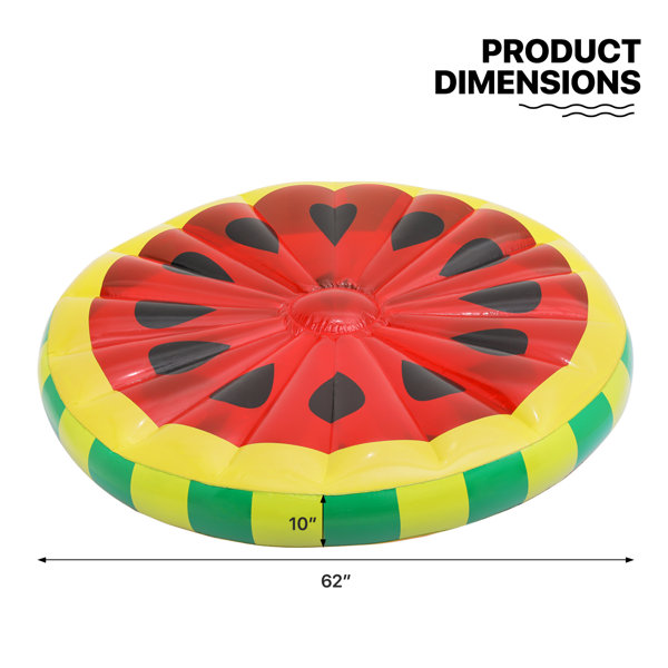 MoNiBloom Swimming Pool Inflatable Round Float Watermelon Shape Rafts Pool Lounger