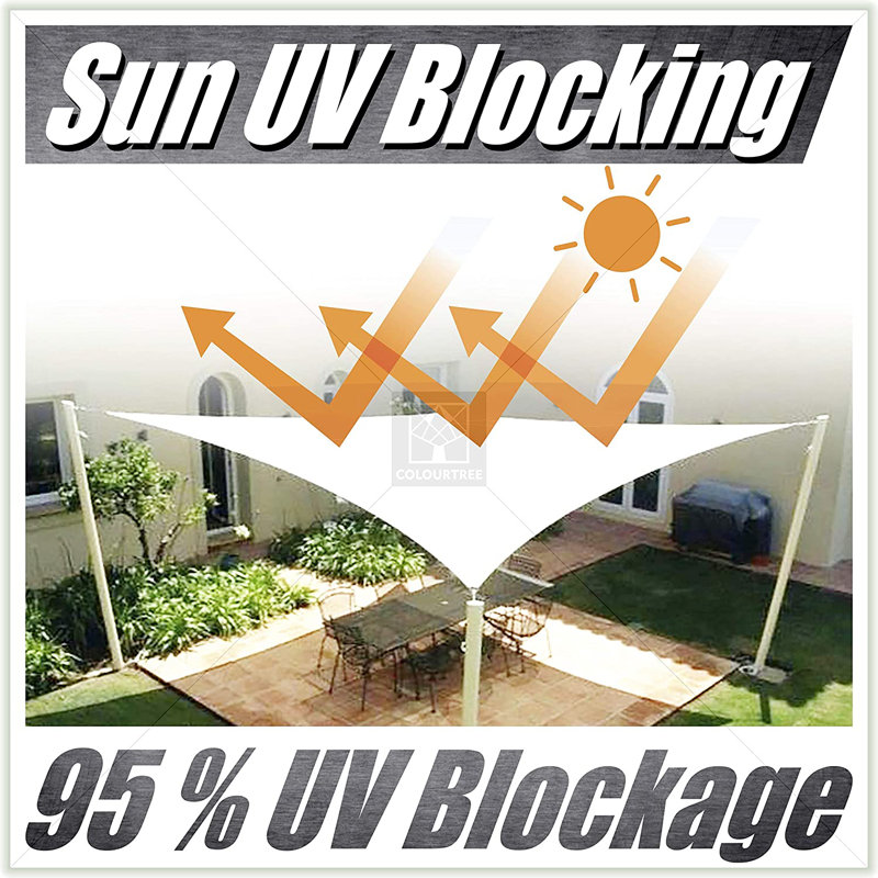 10' x 13' Grey HDPE Rectangle Sun Shade Sail Canopy