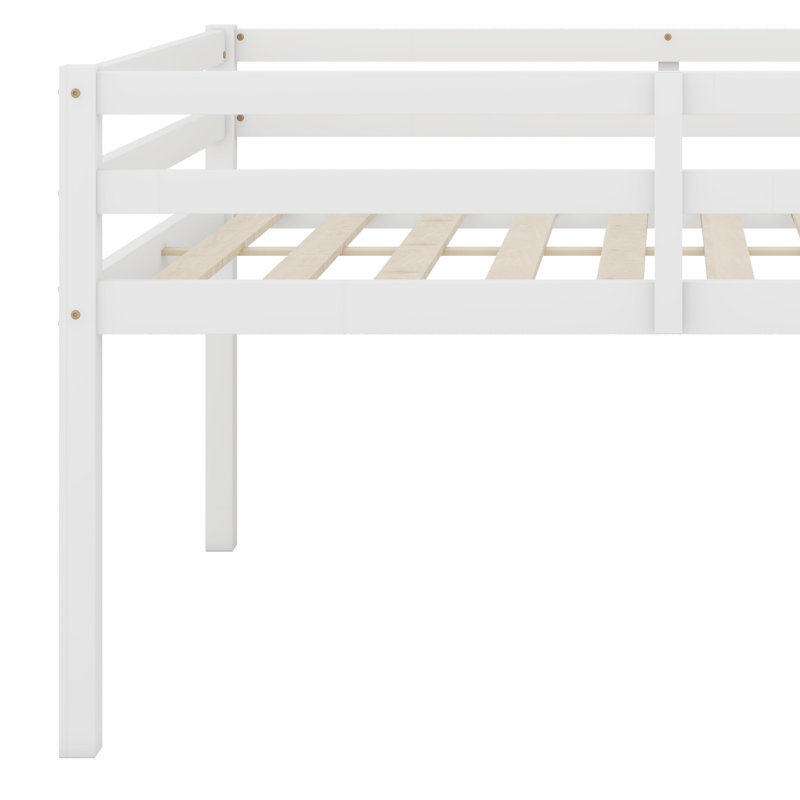 Lit mezzanine en bois avec échelle, blanc