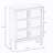 Two-Door Three-Tier Shelf Bookcase Cabinet