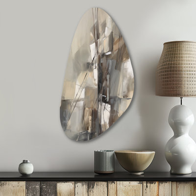 «Abstract Design Shapes I», reproduction d'art asymétrique en métal sur collages abstraits, sculpture murale en métal de forme irrégulière