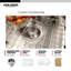 Houzer 23 in Stainless Steel Undermount Single Bowl Kitchen Sink w/ Strainer, Grid - STS-1300-C