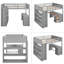 Lit mezzanine 5 tiroirs avec bureau Haddy par Harriet Bee-914299004-914298995