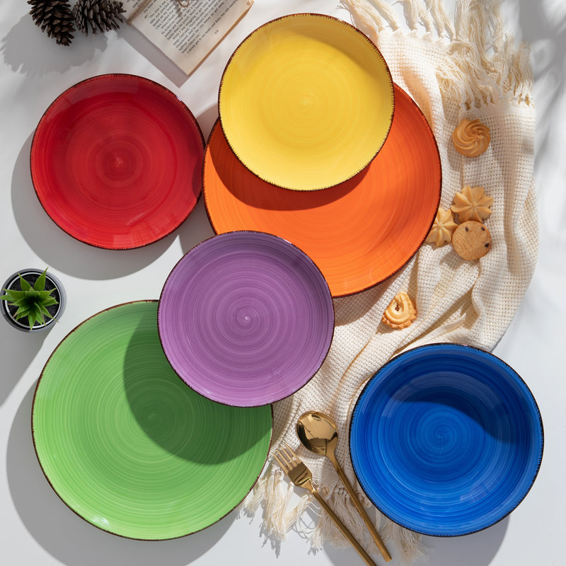 Sylvain 36 Piece Stoneware Dinnerware Set - Service for 12, Assorted Colours
