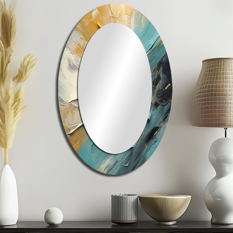 Shuff - Miroir mural ovale moderne, 36 po x 24 po