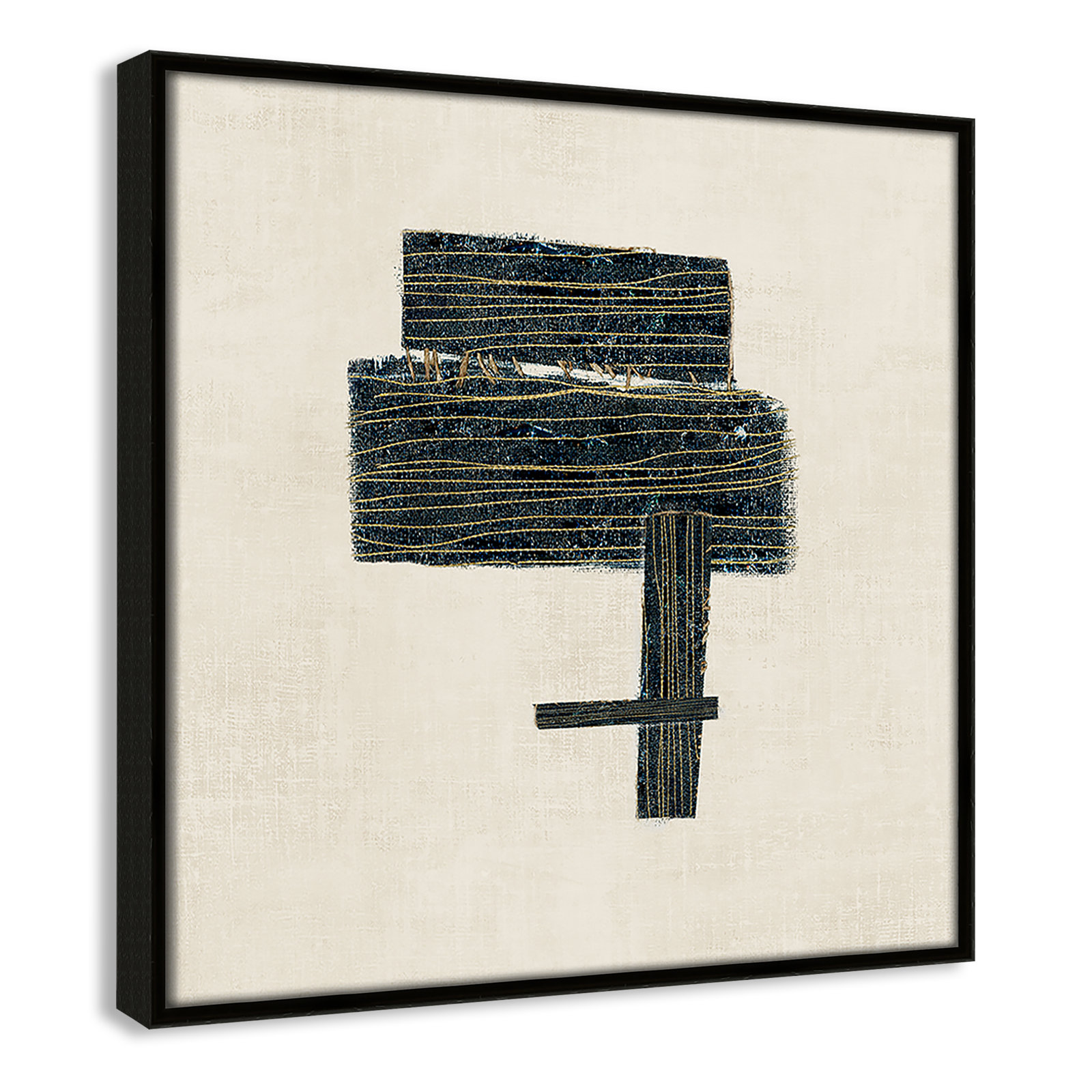 Copeland "Stitched I" Print, Espresso, 13.5" H x 13.5" W