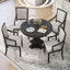 Ensemble de salle à manger 5 pièces Retro avec table ronde extensible et 4 chaises pour des espaces compacts et une utilisation polyvalente-129514782-129514783-129514786-129514788