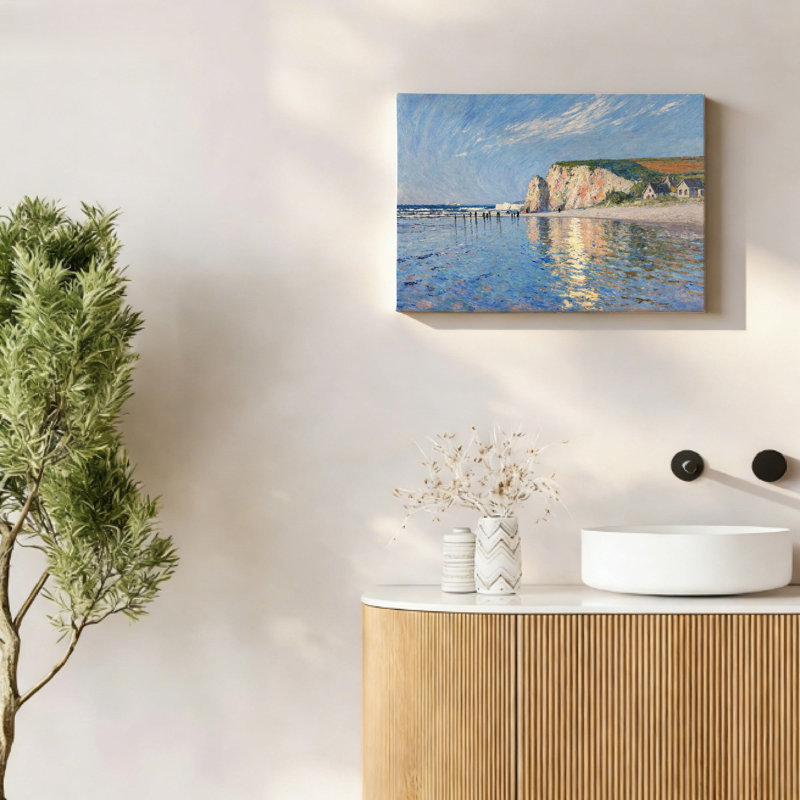 «Coastal Cliff Morning Light», art mural encastré en bois ， 16 x 20