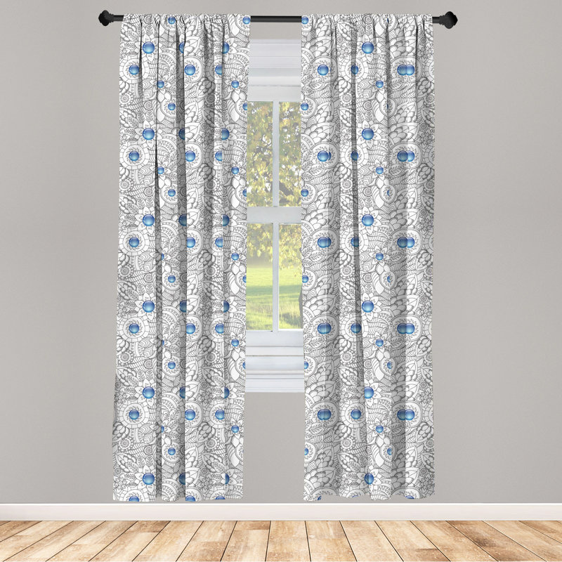 Floral Semi-Sheer Rod Pocket Sliding Panel, 28" x 63"