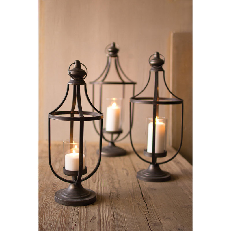 Ceramic Hanging Candle Lantern Set of Three