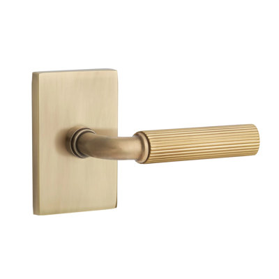 Mortaise d'intérieur Select Passage avec rosette rectangulaire moderne et tige en R, Str. Poignée moletée