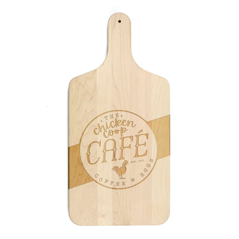 Chicken Coop Café Cutting Board, Natural