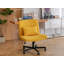 Chaise de bureau jaune avec accoudoirs croisés en lin jaune - polyvalente pour la maison, le bureau et la détente-134228928