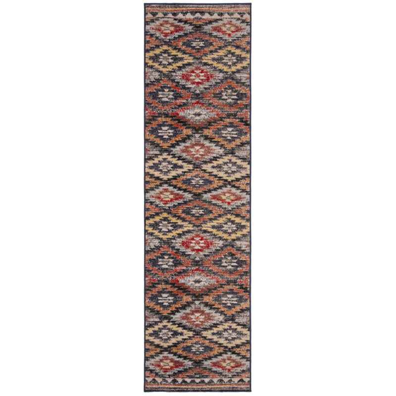 Depuy Southwestern Rust/Multi Area Rug, Runner 2'3" x 8'