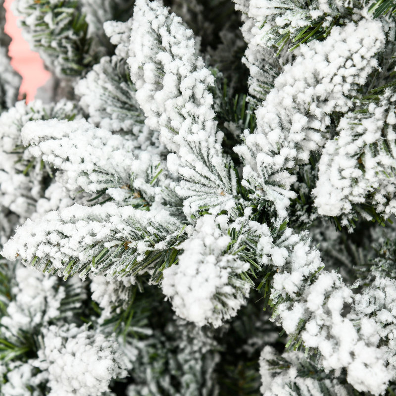 Arbre de Noël enneigé 7,5 pi, structure de branche réaliste, ignifuge, arbre de 7,5 pi facile à assembler, forme, option