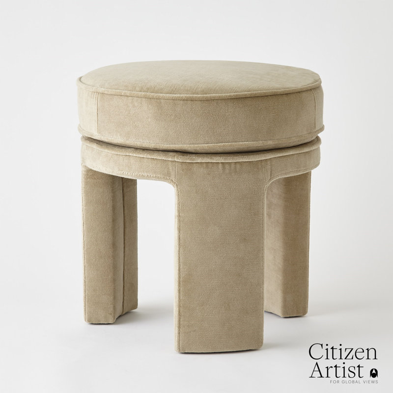 Papu Upholstered Stool, Beige