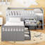 Lit mezzanine simple et lit plateforme avec 7 tiroirs - Maximisez l'organisation de votre chambre-1371130927