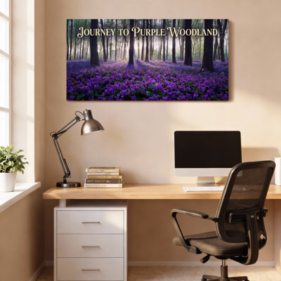 Ensemble de 1 tableau sur toile tendue représentant un paysage de forêt violette