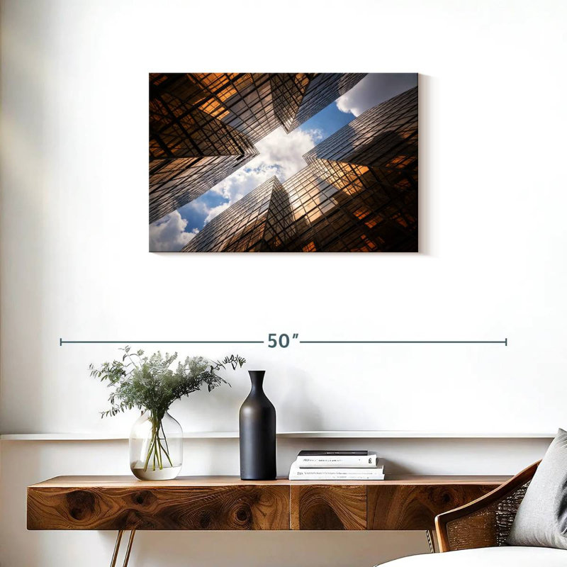 Lilie Glass Skyscrapers, 20" H x 30" W