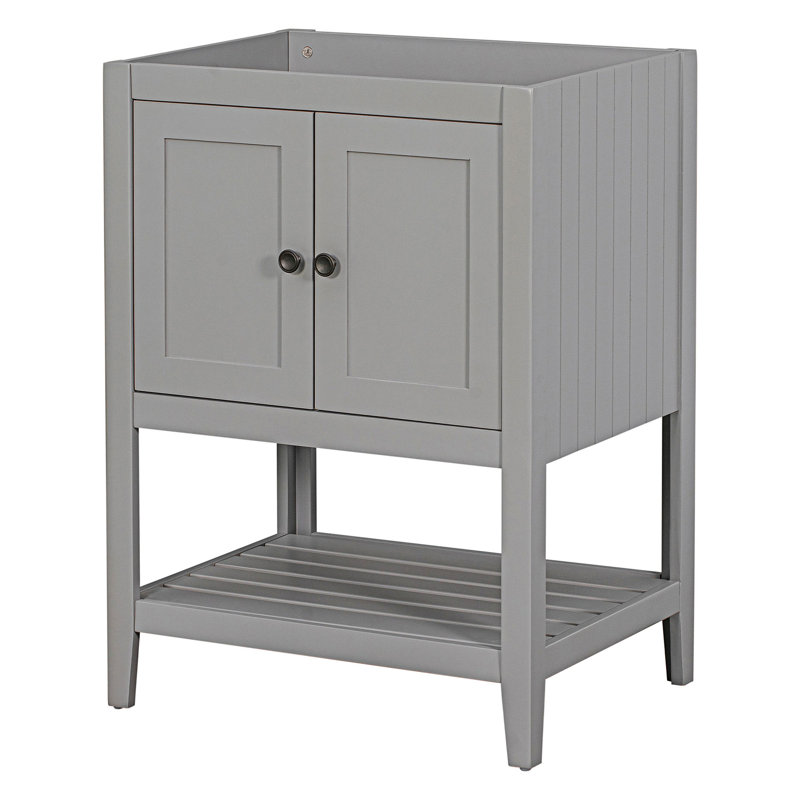 Base de meuble-lavabo simple 23,7 po seulement, Gris