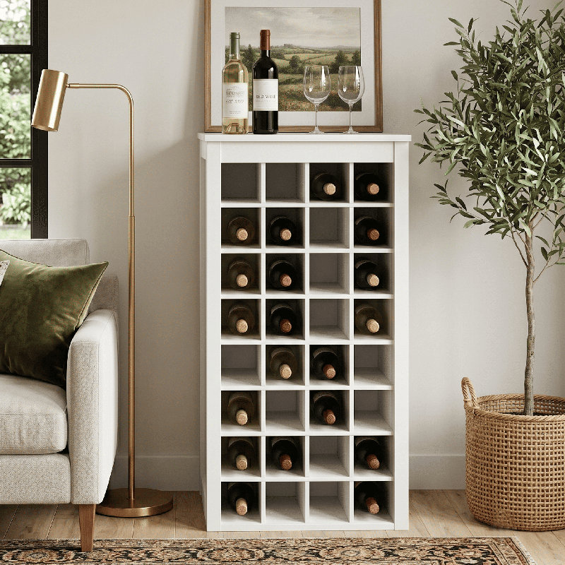 Armoire à vin sur pieds 32 bouteilles, White