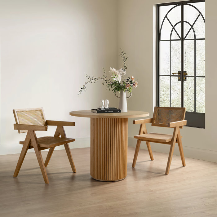 Ivy Bronx Gilta Round Solid Wood Base Dining Table & Reviews | Wayfair