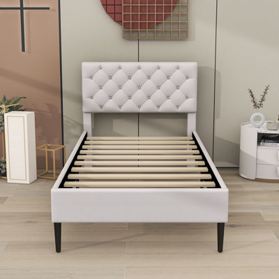 Derward Twin Size Upholstered Linen Platform Bed -  Winston Porter, A426524F19FB4F4C8DBF76C5A46FADB2