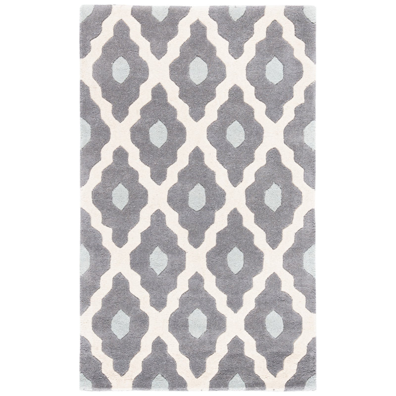 Carolene Hand Tufted Wool Geometric Rug, Rectangle 8'9" x 12'