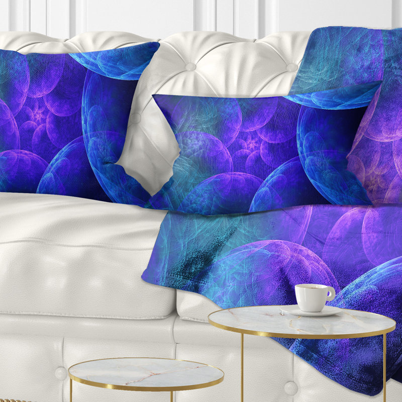 Coussin lombaire abstrait avec nuages, Bleu