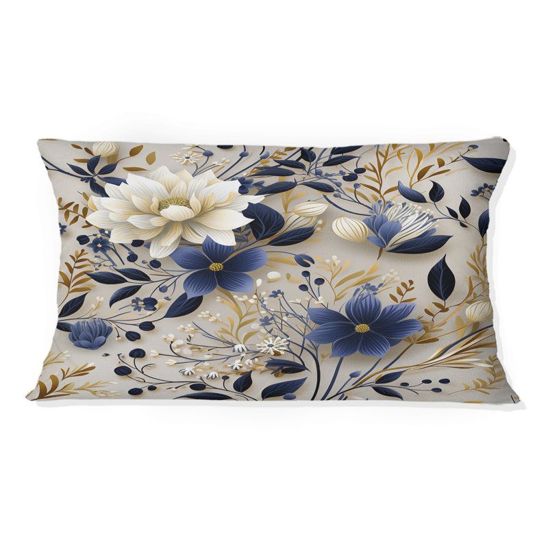 Coussin à imprimé floral Tranquil White Floral Abundance