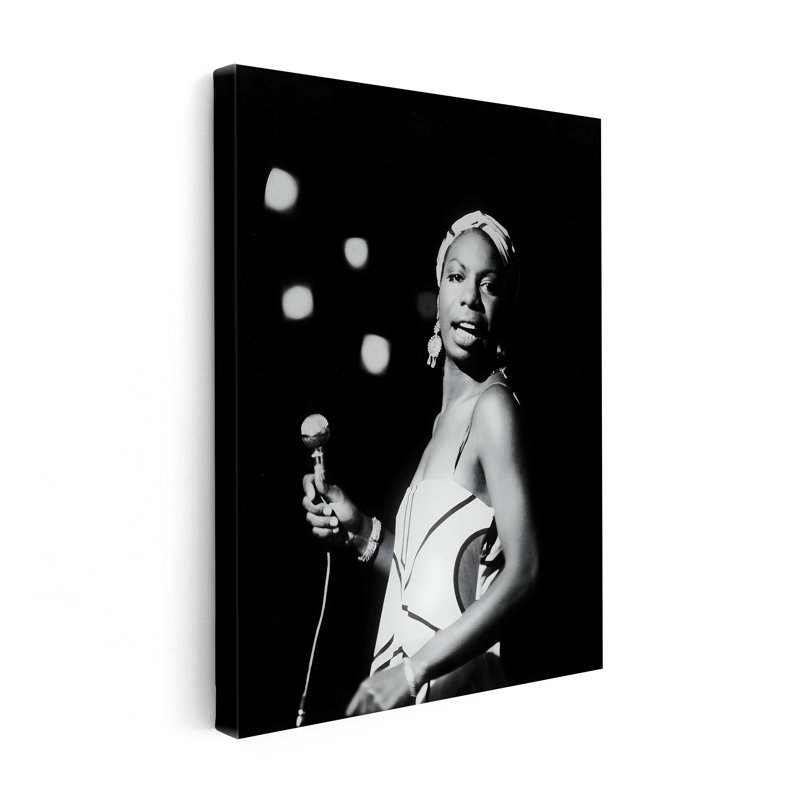 Nina Simone, Poster, 18"H x 24"W, Brown Framed