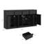 Buffet avec 4 tiroirs GarveeHome, grande armoire basse avec rangement de 62,4 po, table de rangement moderne pour cuisine, salle à manger, salon, noir