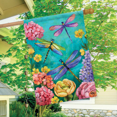 Dragonfly Garden Spring House Flag
