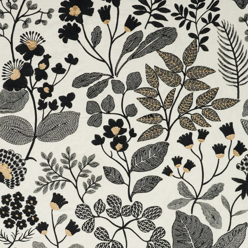 Emaline Embroidery Fabric, Black/ Neutral