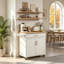 Chariot roulant pour îlot de cuisine avec roues verrouillables, chariot de rangement mobile pour petit appartement, tablette d'armoire réglable et barre à serviettes, chariot de service polyvalent pour bar à café