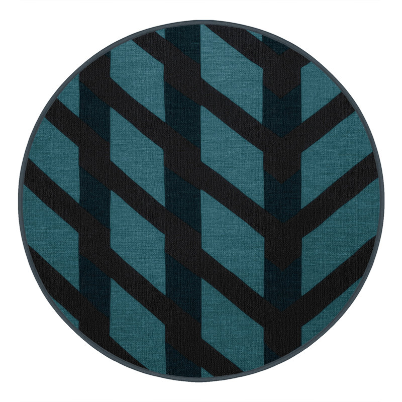 Tapis botanique lavable à la machine, Rond 8 pi