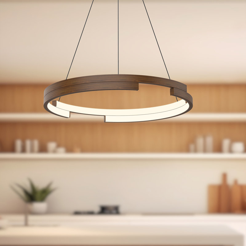 Anello Minor 1 - Light LED Pendant, 123.38" H x 19" W x 19" D, Walnut